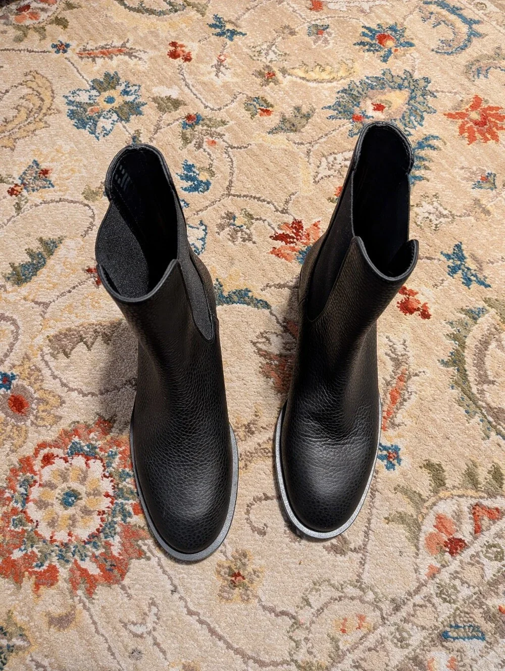 Stuart Weitzman Lenora Pebbled Leather Chelsea Boots